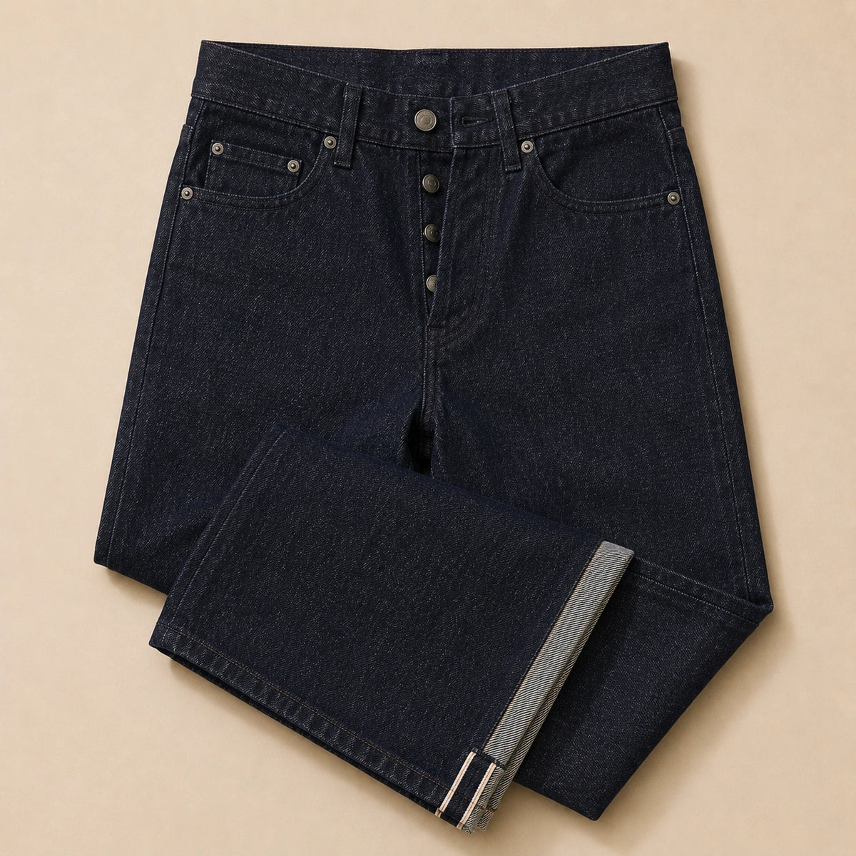 Jean droit taille haute